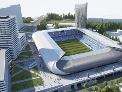 Národní fotbalový stadion Bratislava - dodávka výlezu na střechu Wippro